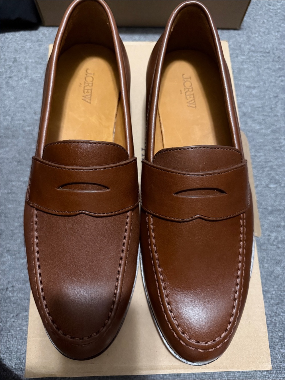 J. Crew Brown Leather Penny Loafers